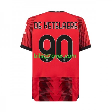 Billige Fotballdrakter AC Milan Charles De Ketelaere 90 Hjemmedraktsett 2023/24 Kortermet